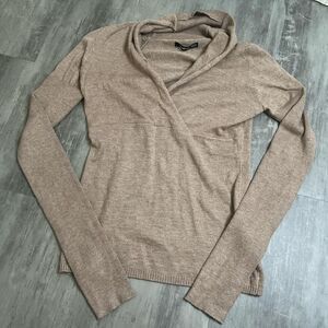 PattyBoutik Cowlneck Sweater Tan Size XS